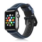 For Apple Watch 3 / 2 / 1 Generation 38mm Universal Tree Leather Watch Band(Mazarine) - 1