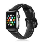 Suitable For Apple Watch 3 / 2 / 1 Generation 42mm Universal Tree Leather Strap(Black) - 1