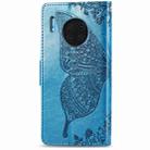 For Huawei Mate 30 Pro Butterfly Love Flower Embossed Horizontal Flip Leather Case with Bracket / Card Slot / Wallet / Lanyard(Blue) - 10