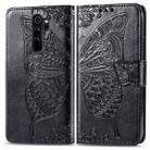 For Xiaomi Redmi Note 8 Pro Butterfly Love Flower Embossed Horizontal Flip Leather Case with Bracket / Card Slot / Wallet / Lanyard(Black) - 1