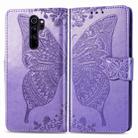 For Xiaomi Redmi Note 8 Pro Butterfly Love Flower Embossed Horizontal Flip Leather Case with Bracket / Card Slot / Wallet / Lanyard(Light purple) - 1