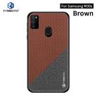 For Galaxy M30S PINWUYO Rong Series  Shockproof PC + TPU+ Chemical Fiber Cloth Protective Cover(Brown) - 1
