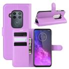 For Motorola One Zoom Litchi Texture Horizontal Flip Leather Case with Wallet & Holder & Card Slots(Purple) - 1