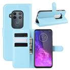 For Motorola One Zoom Litchi Texture Horizontal Flip Leather Case with Wallet & Holder & Card Slots(Blue) - 1