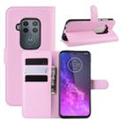 For Motorola One Zoom Litchi Texture Horizontal Flip Leather Case with Wallet & Holder & Card Slots(Pink) - 1