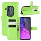 For Motorola One Zoom Litchi Texture Horizontal Flip Leather Case with Wallet & Holder & Card Slots(Green) - 1