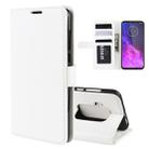 For Motorola One Zoom R64 Texture Single Fold Horizontal Flip Leather Case with Holder & Card Slots & Wallet(White) - 1