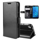 For Motorola Moto E6 R64 Texture Single Fold Horizontal Flip Leather Case with Holder & Card Slots & Wallet(Black) - 1