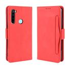 For Xiaomi Redmi Note 8 Wallet Style Skin Feel Calf Pattern Leather Case ，with Separate Card Slot(Red) - 1