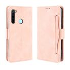 For Xiaomi Redmi Note 8 Wallet Style Skin Feel Calf Pattern Leather Case ，with Separate Card Slot(Pink) - 1