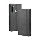 For Xiaomi Redmi Note 8 Magnetic Buckle Retro Crazy Horse Texture Horizontal Flip Leather Case  , with Holder & Card Slots & Photo Frame(Black) - 1