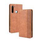 For Xiaomi Redmi Note 8 Magnetic Buckle Retro Crazy Horse Texture Horizontal Flip Leather Case  , with Holder & Card Slots & Photo Frame(Brown) - 1