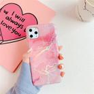 For iPhone 11 Pro TPU Glossy laser Marble IMD Colorful Mobile Phone Case(Pink) - 1