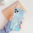 For iPhone 11 Pro Max TPU Glossy laser Marble IMD Colorful Mobile Phone Case(Blue) - 1