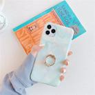 For iPhone 11 Pro TPU Smooth Marble with Ring Metal Rhinestone Bracket Mobile Phone Protective Case(Floating marble Q4) - 1