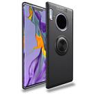 For Huawei Mate 30 Pro Metal Ring Holder 360 Degree Rotating TPU Case(Black+Black) - 1