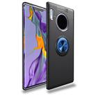 For Huawei Mate 30 Pro Metal Ring Holder 360 Degree Rotating TPU Case(Black+Blue) - 1