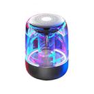 C7 Bluetooth 5.0 Speaker Transparent LED Luminous Subwoofer TWS 6D Surround HIFI Stereo Cool Audio(Black) - 1