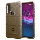 For  Moto One Action Full Coverage Shockproof TPU Case(Brown) - 1