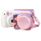 Richwell Translucent PVC Camera Bag for Fujifilm Instax Mini 8 8+ 9 Cover Case with Shoulder Strap Gradient Pink Shell - 1