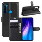 For Xiaomi Redmi Note 8 Litchi Texture Horizontal Flip Leather Case with Wallet & Holder & Card Slots(Black) - 1