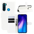 For Xiaomi Redmi Note 8 Litchi Texture Horizontal Flip Leather Case with Wallet & Holder & Card Slots(White) - 1