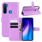 For Xiaomi Redmi Note 8 Litchi Texture Horizontal Flip Leather Case with Wallet & Holder & Card Slots(Purple) - 1