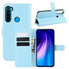 For Xiaomi Redmi Note 8 Litchi Texture Horizontal Flip Leather Case with Wallet & Holder & Card Slots(Blue) - 1