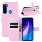 For Xiaomi Redmi Note 8 Litchi Texture Horizontal Flip Leather Case with Wallet & Holder & Card Slots(Pink) - 1