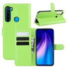 For Xiaomi Redmi Note 8 Litchi Texture Horizontal Flip Leather Case with Wallet & Holder & Card Slots(Green) - 1