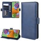 For Galaxy A90 5G Dual-side Magnetic Buckle Horizontal Flip Leather Case with Holder & Card Slots & Wallet & Photo Frame(Dark Blue) - 1