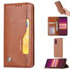 For Sony Xperia 5 Knead Skin Texture Horizontal Flip Leather Case with Photo Frame & Holder & Card Slots & Wallet(Brown) - 1