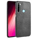 For Xiaomi Redmi Note 8 Shockproof Crocodile Texture PC + PU Case(Black) - 1