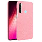 For Xiaomi Redmi Note 8 Shockproof Crocodile Texture PC + PU Case(PInk) - 1