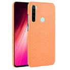 For Xiaomi Redmi Note 8 Shockproof Crocodile Texture PC + PU Case(Orange) - 1