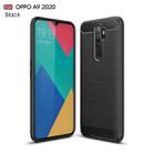 For OPPO A9 2020 Brushed Texture Carbon Fiber TPU Case(Black) - 1