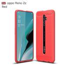 For OPPO Reno 2Z Brushed Texture Carbon Fiber TPU Case(Red) - 1