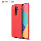 For OPPO A9 2020 Litchi Texture TPU Shockproof Case(Red) - 1