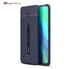 For OPPO Reno 2 Litchi Texture TPU Shockproof Case(Navy Blue) - 1