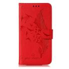 Feather Pattern Litchi Texture Horizontal Flip Leather Case with Wallet & Holder & Card Slots For Huawei Mate 30(Red) - 1