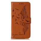 Feather Pattern Litchi Texture Horizontal Flip Leather Case with Wallet & Holder & Card Slots For Huawei Mate 30(Brown) - 1