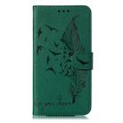 Feather Pattern Litchi Texture Horizontal Flip Leather Case with Wallet & Holder & Card Slots For Huawei Mate 30(Green) - 1