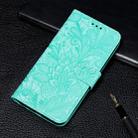 For Xiaomi Redmi Note 8 Pro Lace Flower Embossing Pattern Horizontal Flip Leather Case , with Holder & Card Slots & Wallet & Photo Frame & Lanyard(Green) - 1