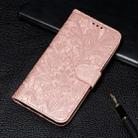 For Xiaomi Redmi Note 8 Pro Lace Flower Embossing Pattern Horizontal Flip Leather Case , with Holder & Card Slots & Wallet & Photo Frame & Lanyard(Rose Gold) - 1