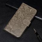 For Xiaomi Redmi Note 8 Lace Flower Embossing Pattern Horizontal Flip Leather Case , with Holder & Card Slots & Wallet & Photo Frame & Lanyard(Gray) - 1