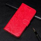 For Huawei Mate 30 Pro Lace Flower Embossing Pattern Horizontal Flip Leather Case , with Holder & Card Slots & Wallet & Photo Frame & Lanyard(Red) - 1