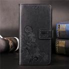 For Galaxy A90 5G Lucky Clover Pressed Flowers Pattern Leather Case with Holder & Card Slots & Wallet & Hand Strap(Black) - 1