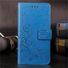 For Huawei Mate 30 Pro Lucky Clover Pressed Flowers Pattern Leather Case with Holder & Card Slots & Wallet & Hand Strap(Blue) - 1