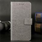 For Huawei Mate 30 Pro Lucky Clover Pressed Flowers Pattern Leather Case with Holder & Card Slots & Wallet & Hand Strap(Gray) - 1