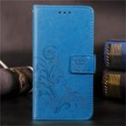 For Huawei Mate 30 Lucky Clover Pressed Flowers Pattern Leather Case , with Holder & Card Slots & Wallet & Hand Strap(Blue) - 1